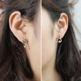 925 Sterling silver Earrings Star Moon Asymmetric Earrings