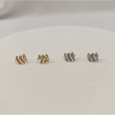 Sterling Silver Leaf Clip Earrings