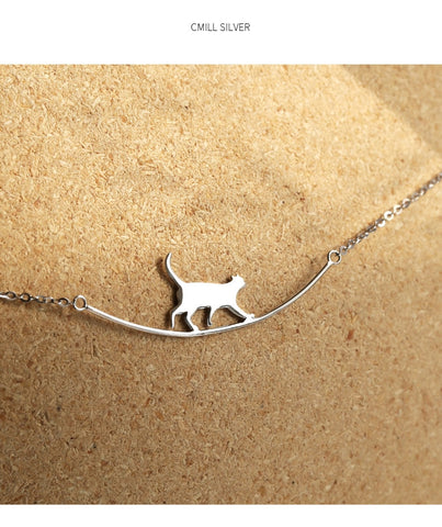 Sterling Silver Cat on a Wire